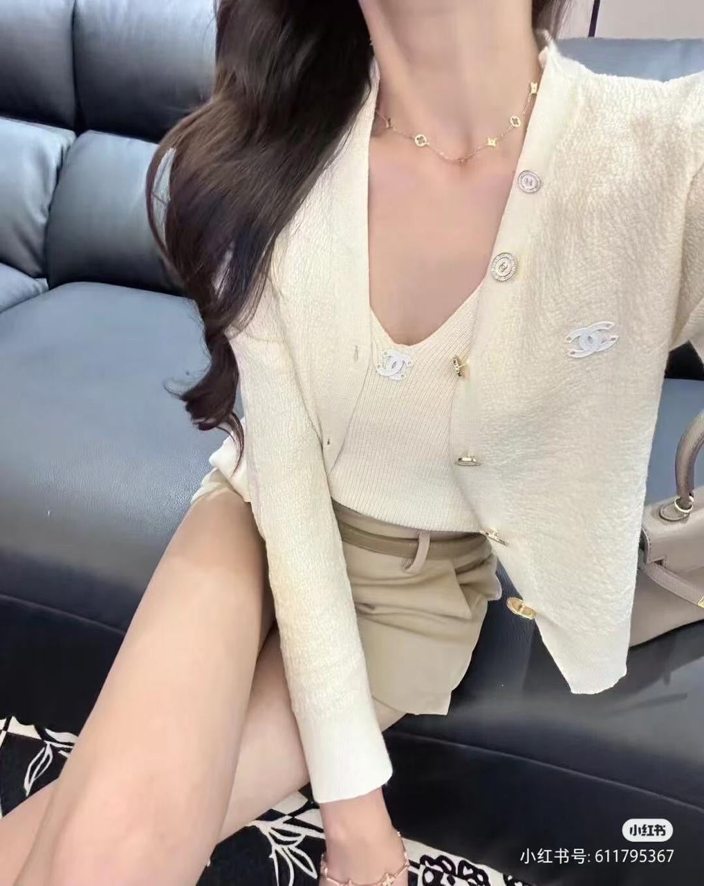Chanel cardigan and top