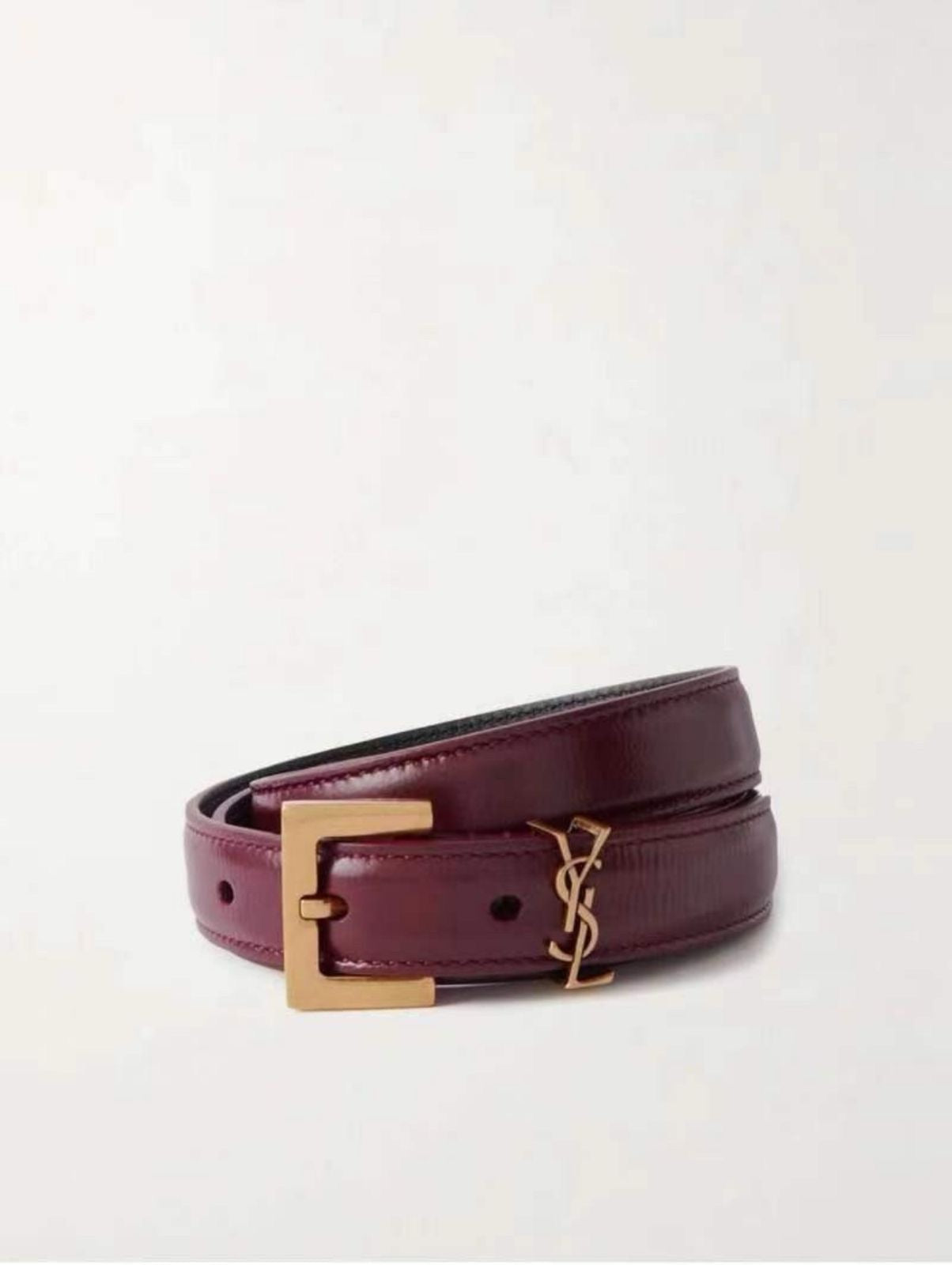 Ysl belt - maroon