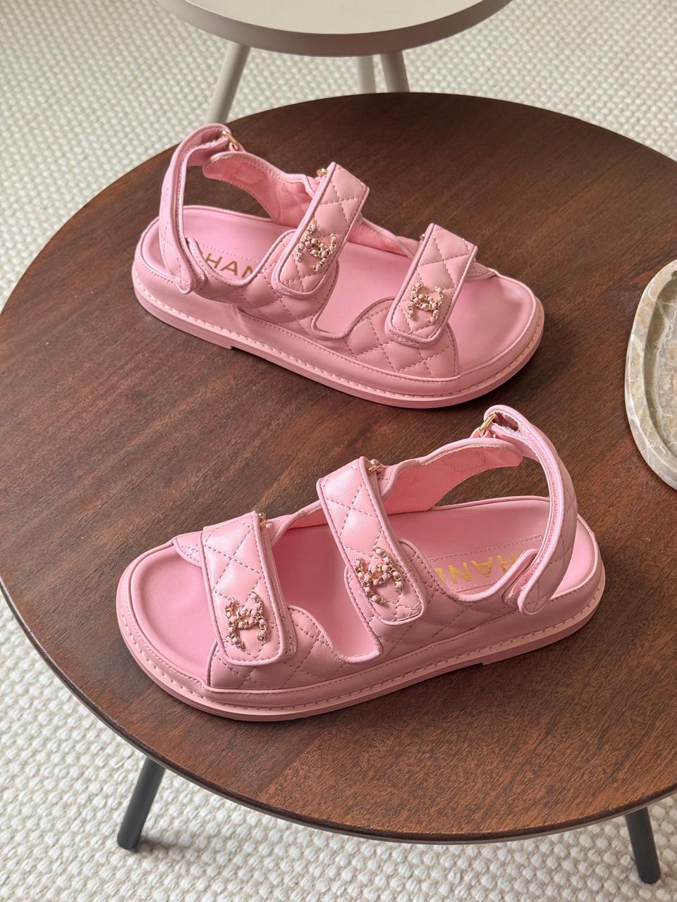 Chanel slippers & chanel sandals. - pink