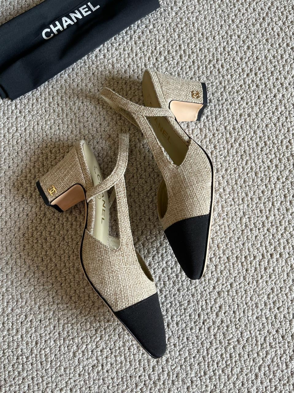 Chanel heels - fabric