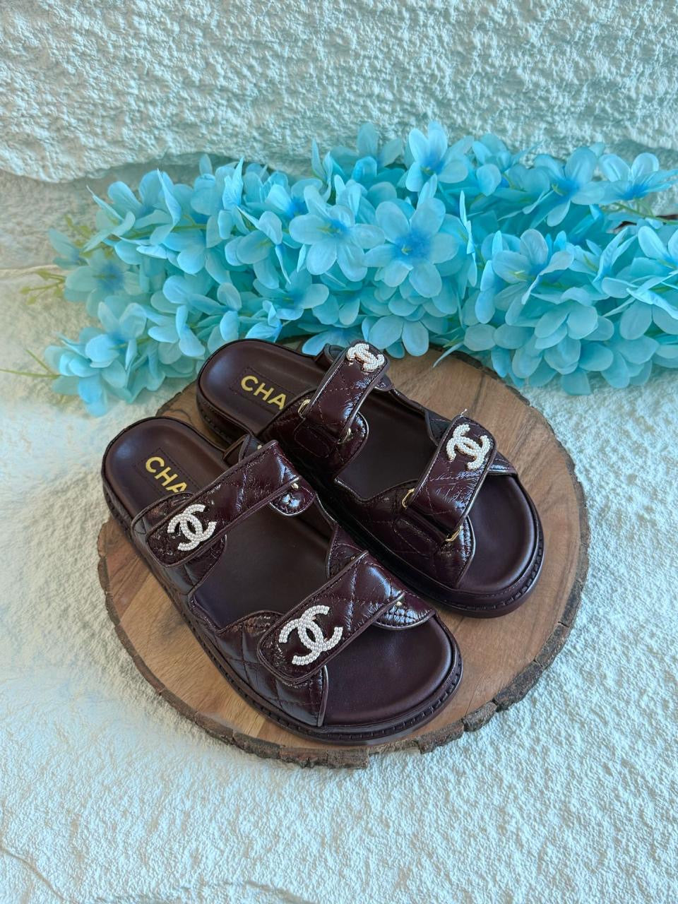 Chanel slippers & chanel sandals.