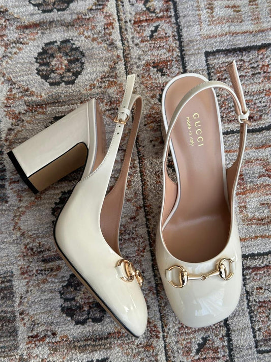 Gucci heels - white