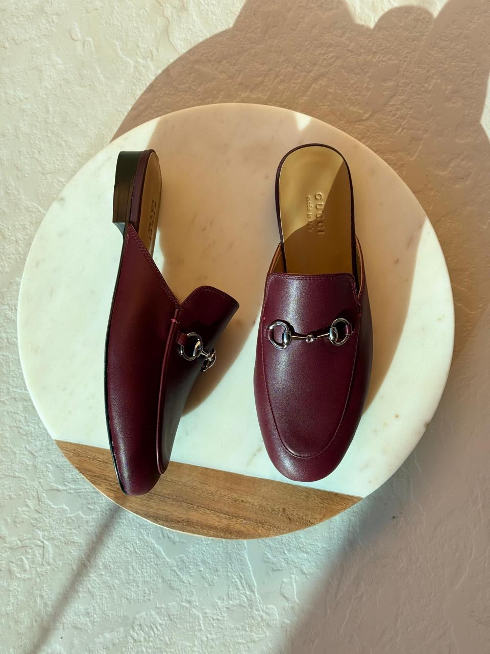 Gucci mules maroon