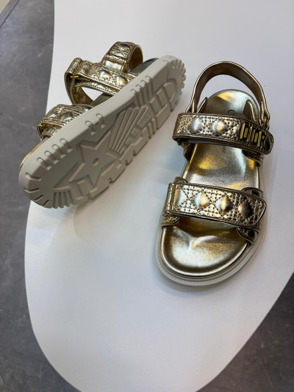 Dior sandals-gold