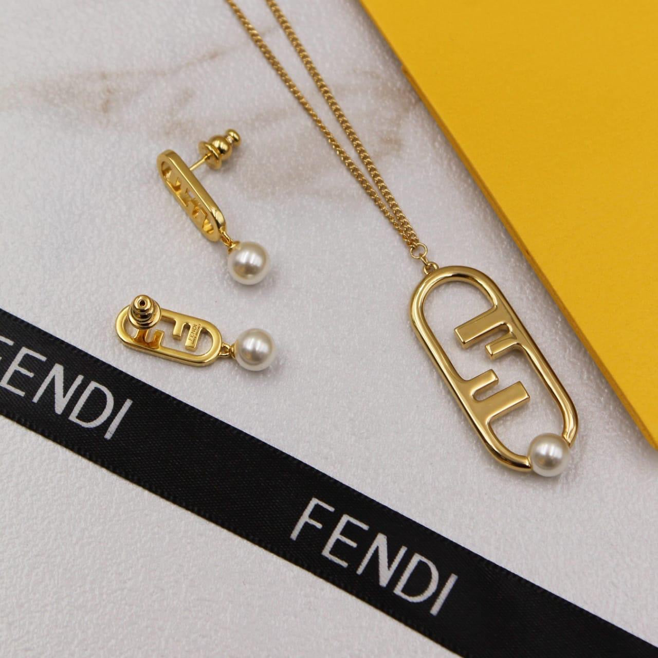 Fendi jewelry set - earrings & necklace