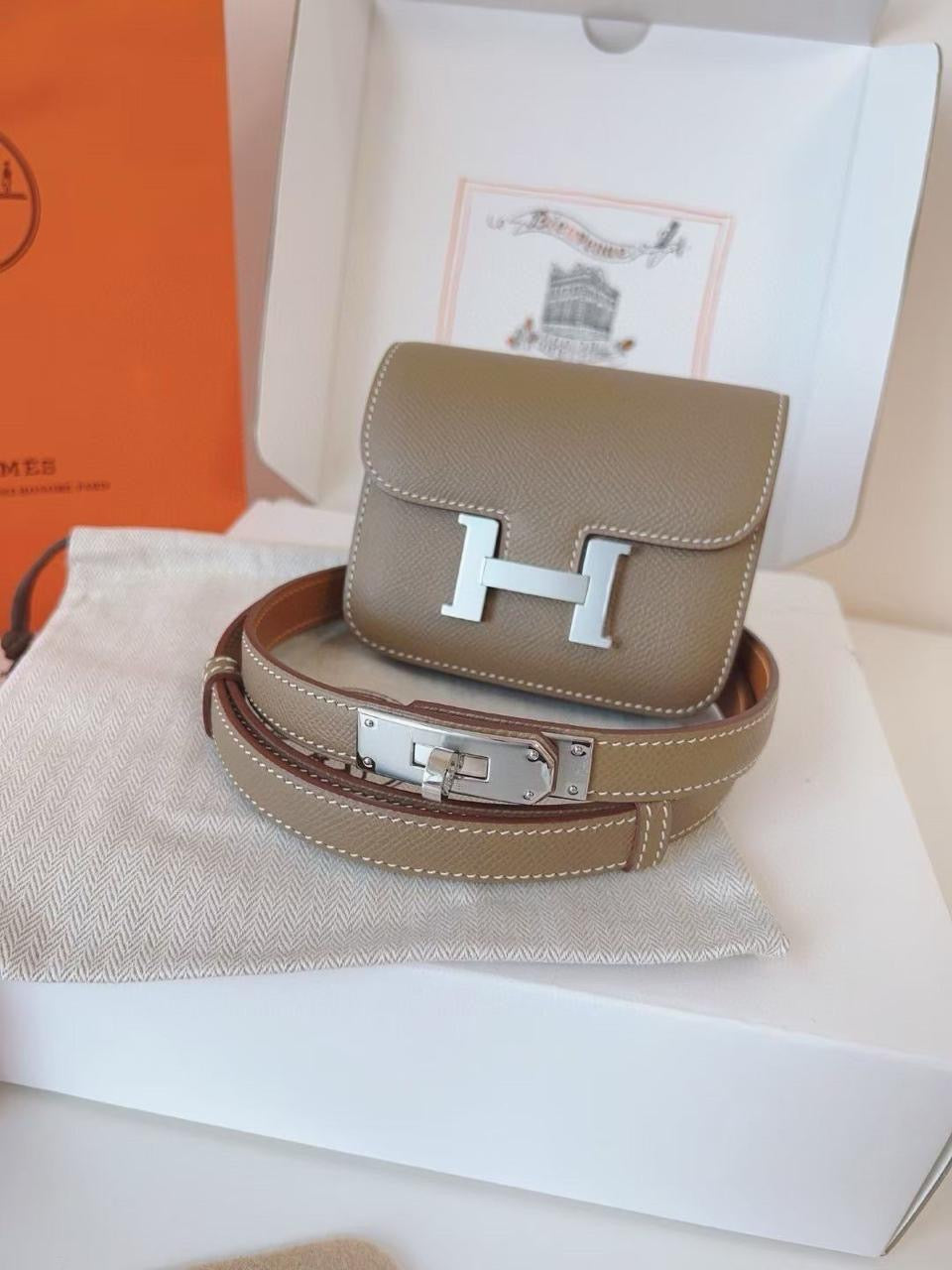 Hermes belt with mini bag