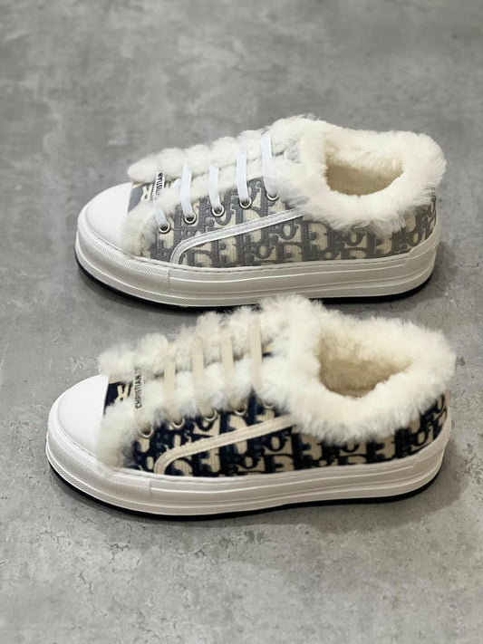 Dior sneakers with fur