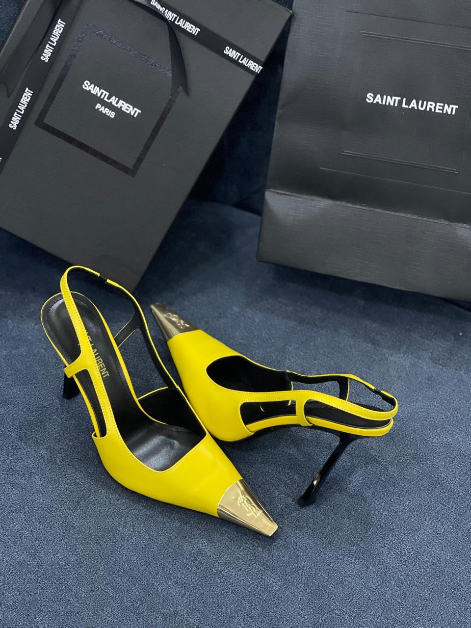 Ysl heels yellow