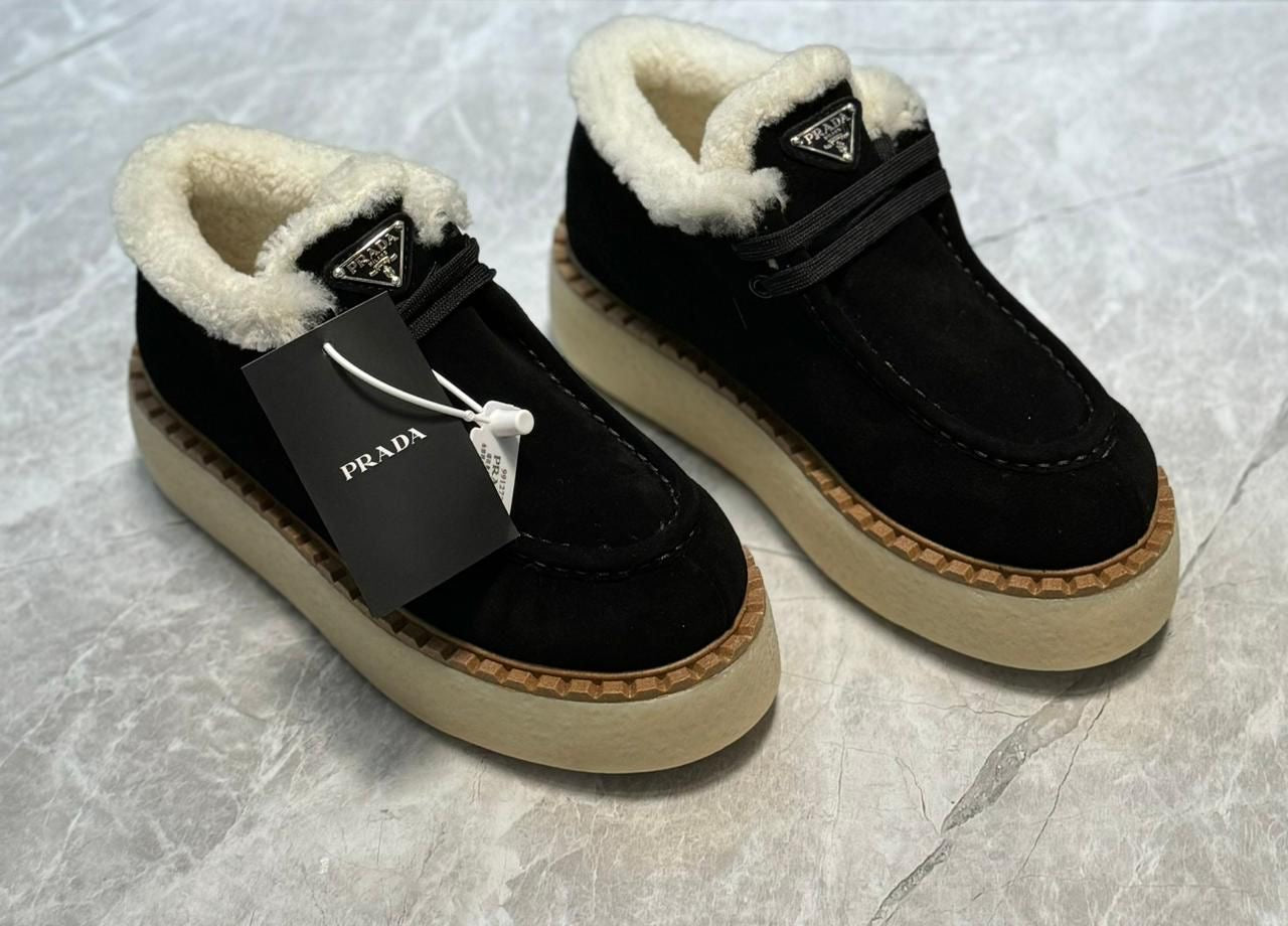 Prada loafers with fur