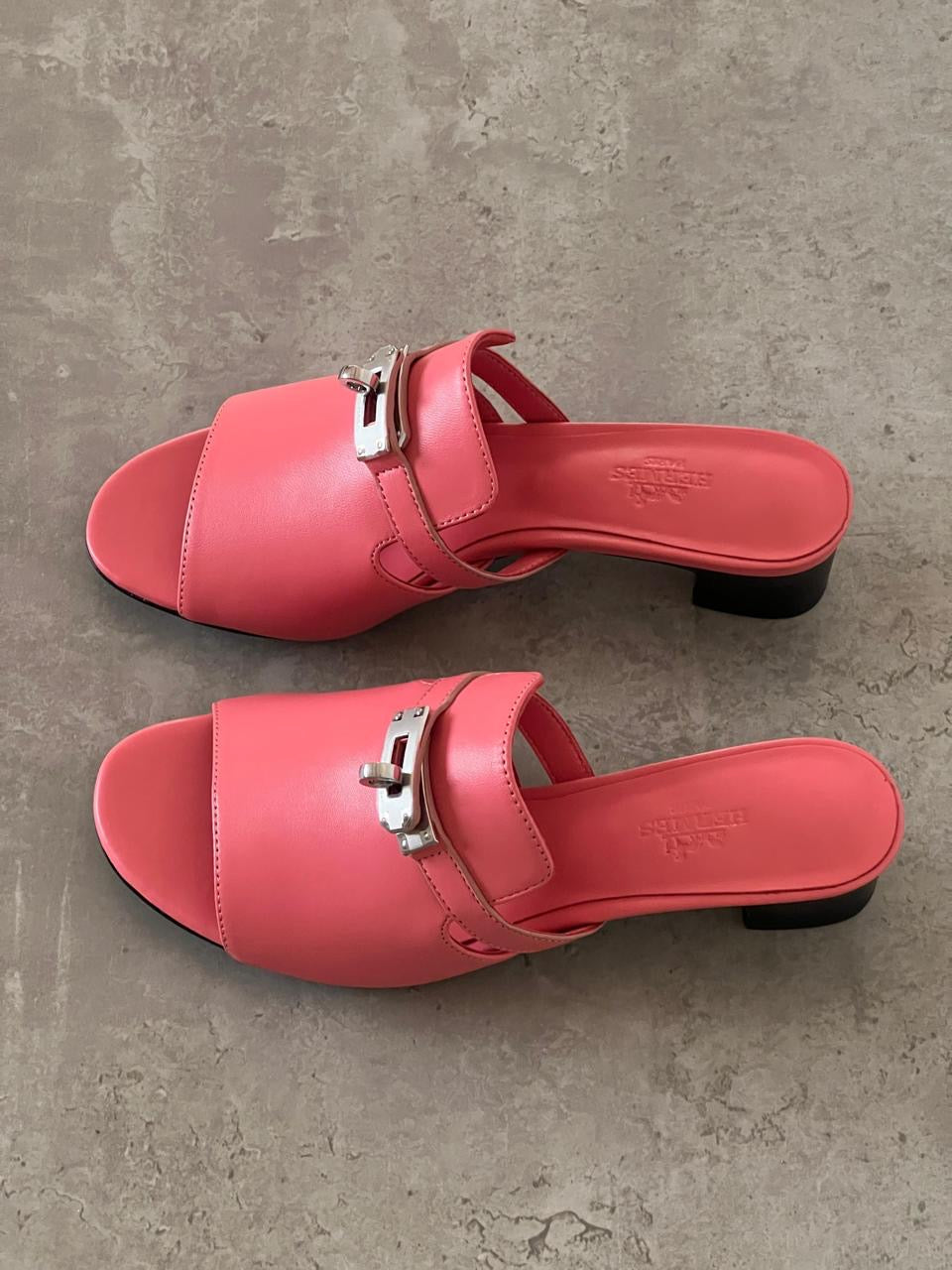 Hermes sandals heels - pink