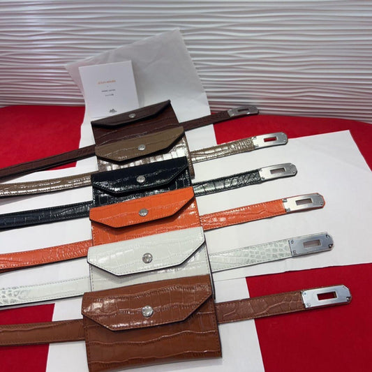 Hermes belt with wallet - crocodile