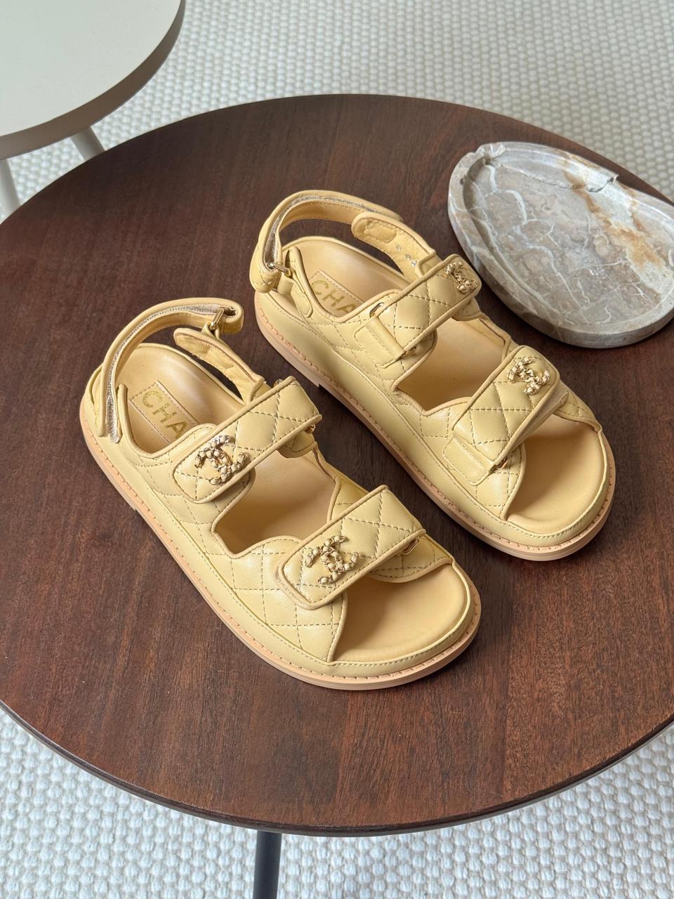 Chanel slippers & chanel sandals. - beige