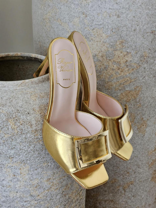 Roger vivier sandals heels gold