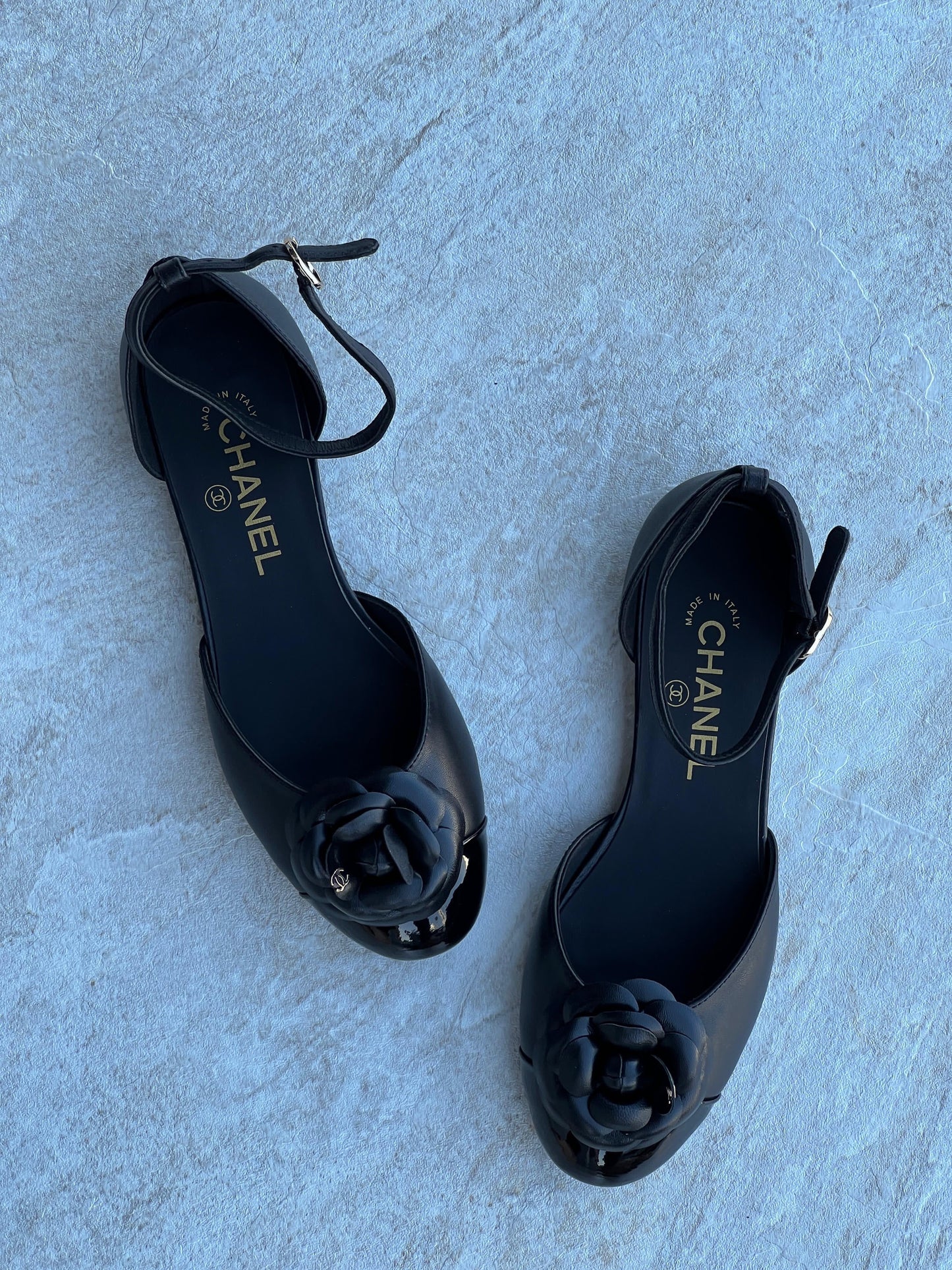 Chanel heels - low flat heel