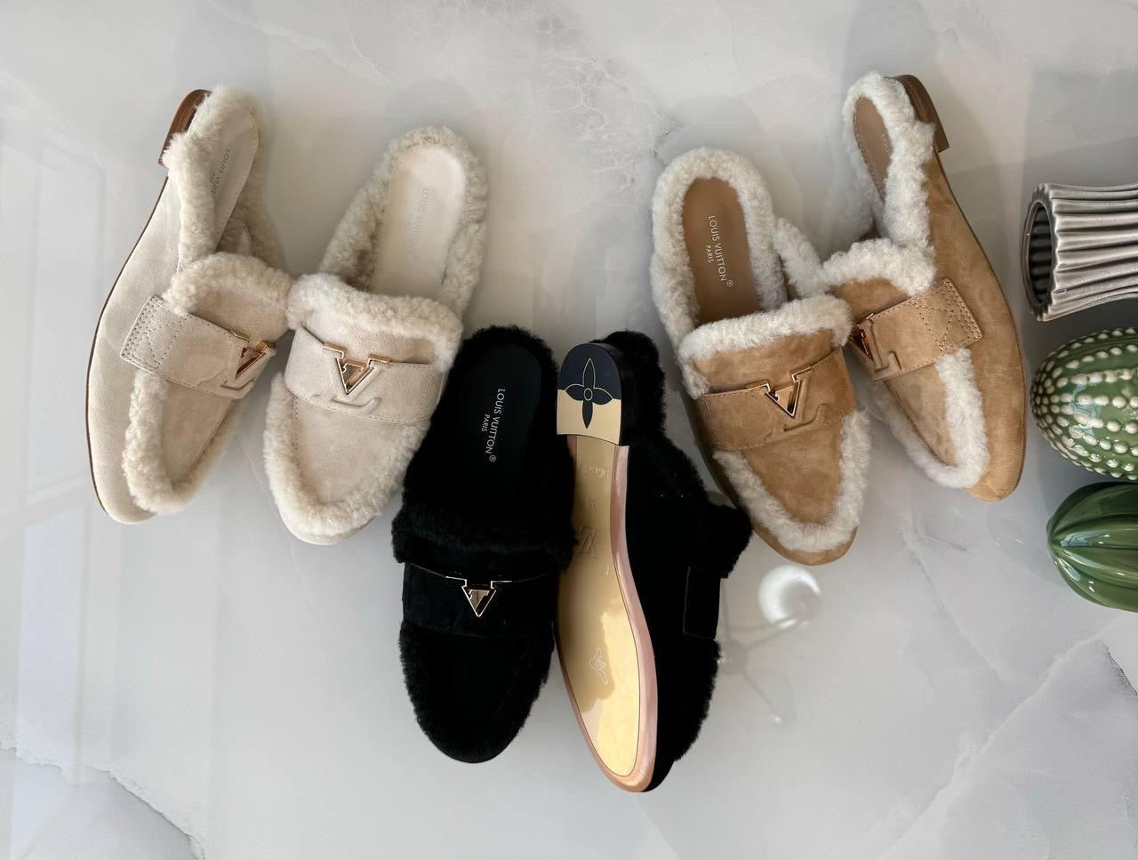Lv mules with fur