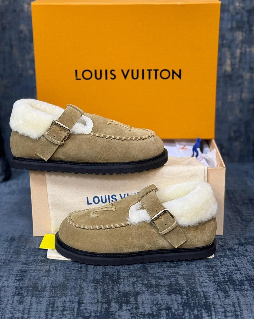 Lv loafers - sandals. With fur