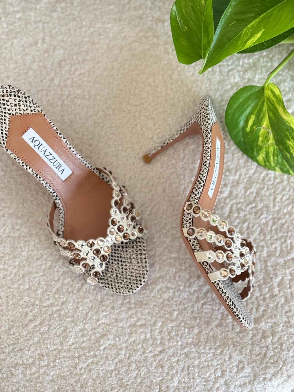 Aquazurra sandals heels - white