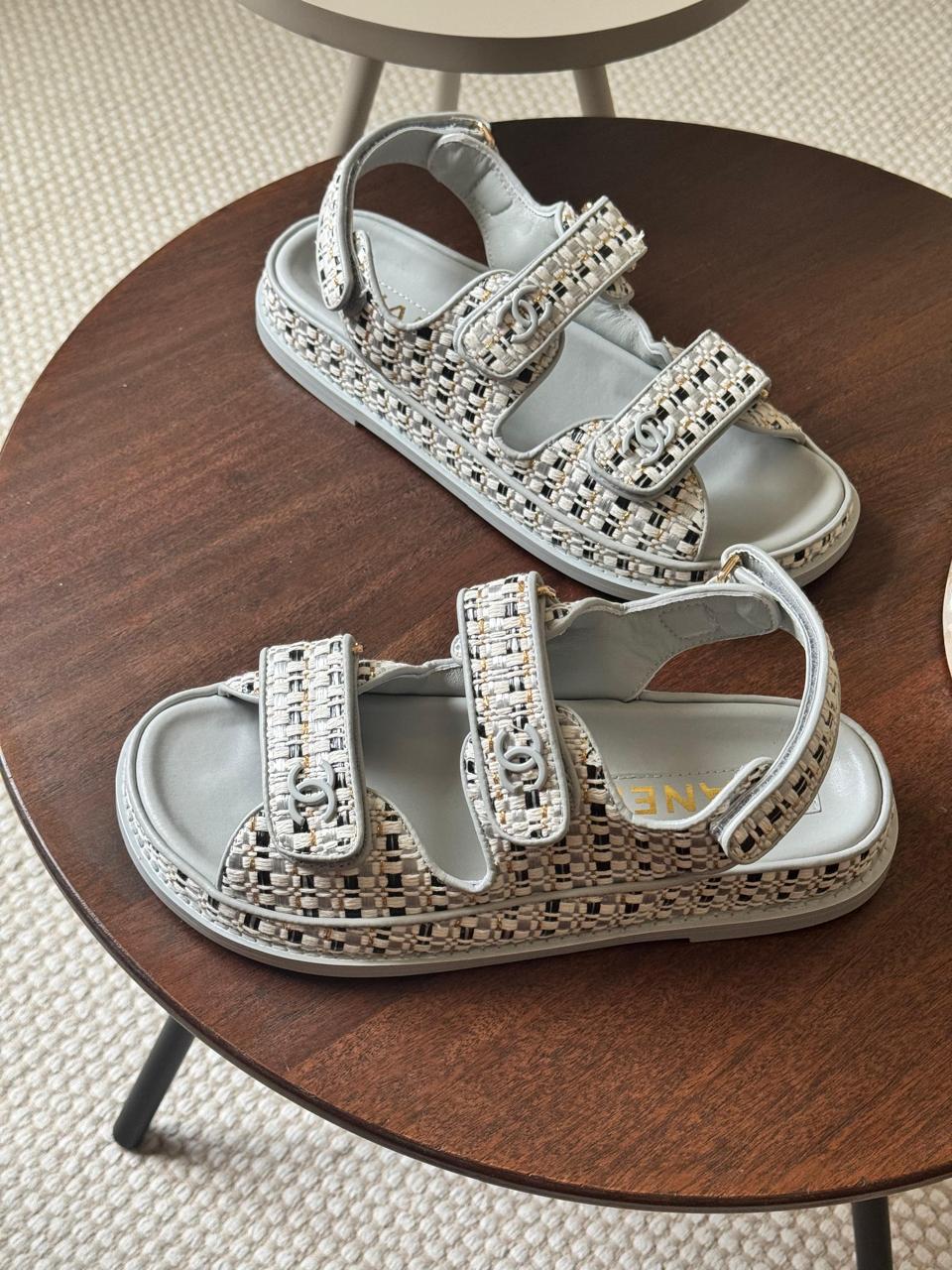 Chanel slippers & chanel sandals. - grey
