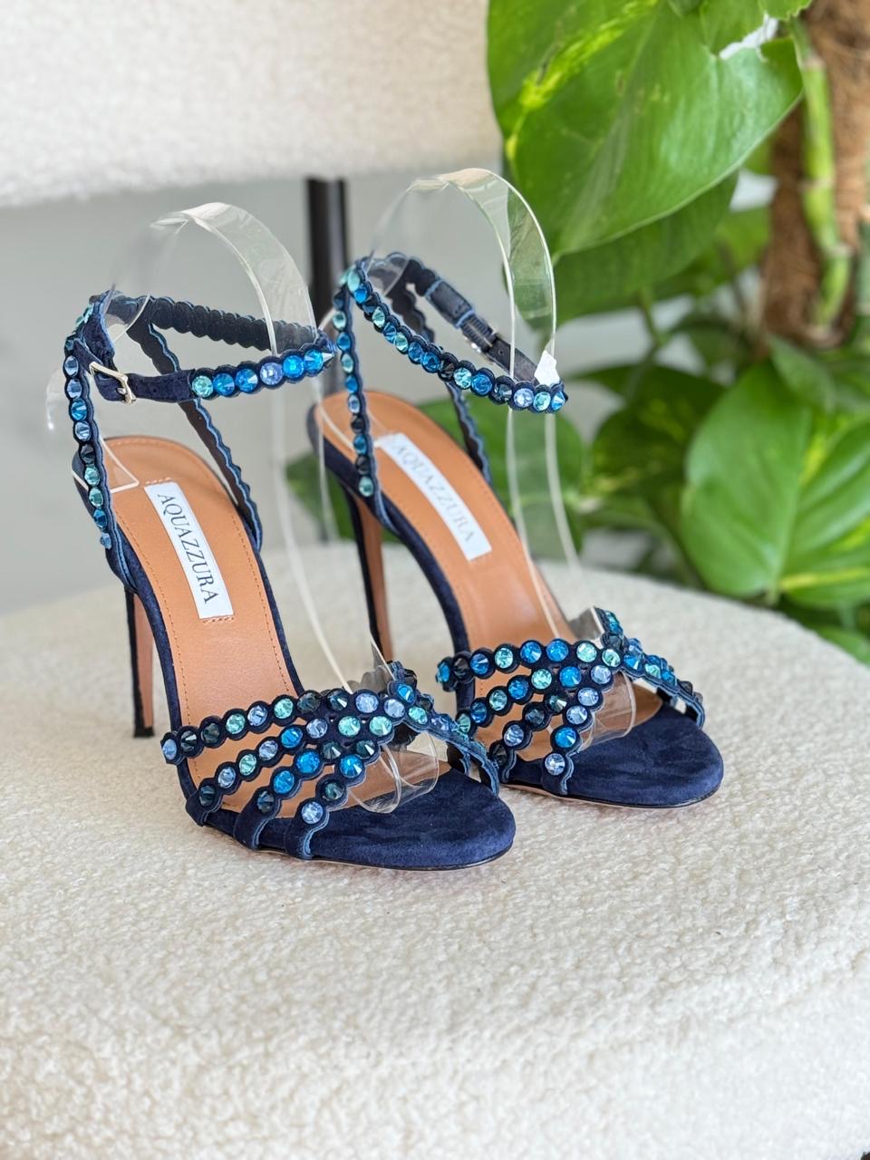 Aquazurra sandals heels - dark blue