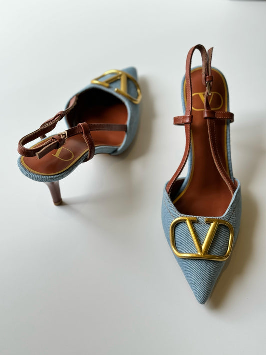 Valentino heels blue denim