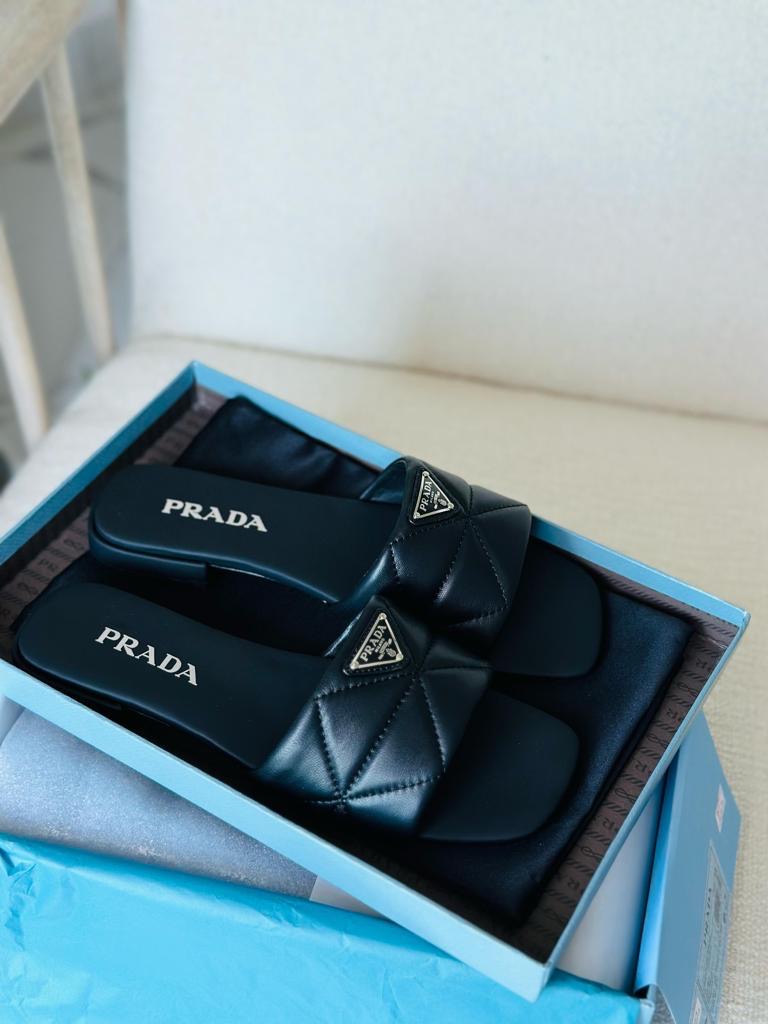 Prada sandals heels black