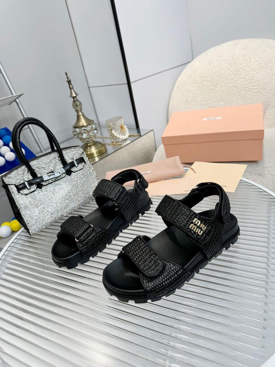 Miu miu sandals.
