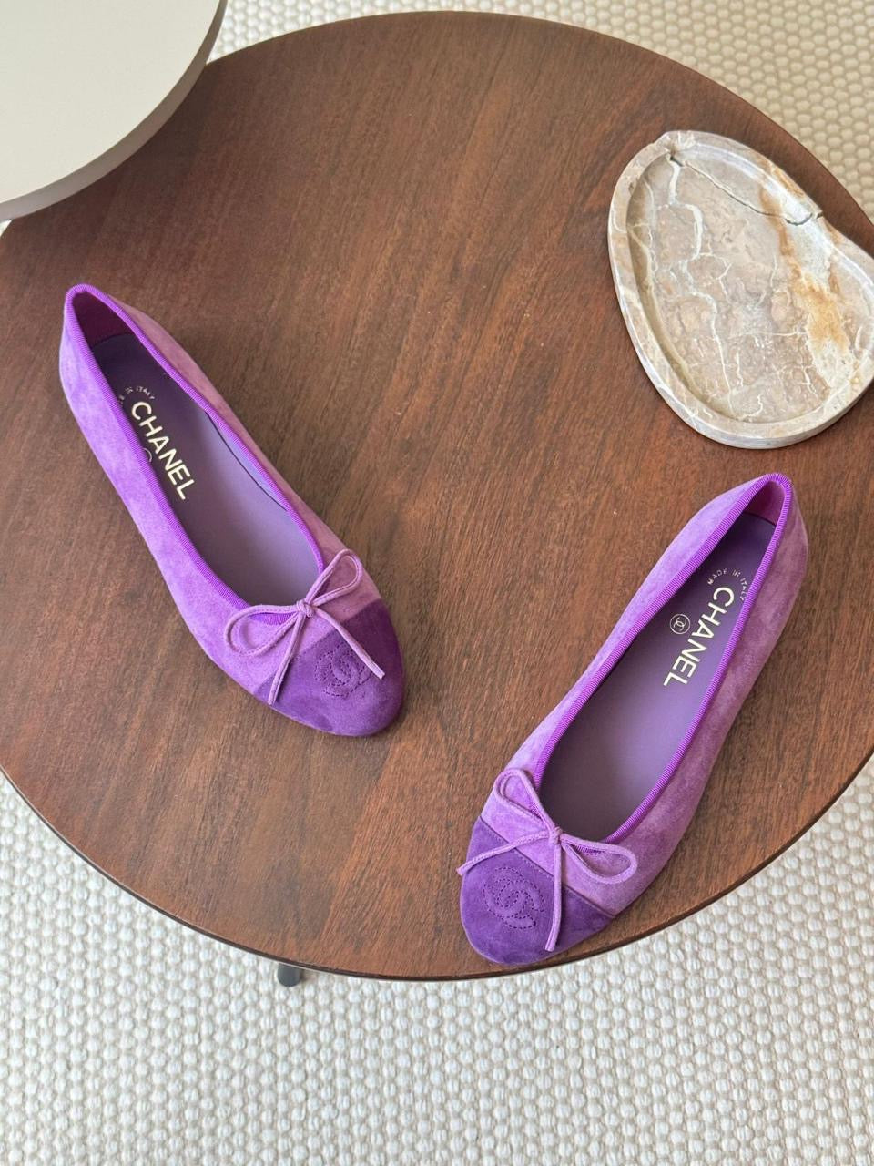 Chanel ballerina suede