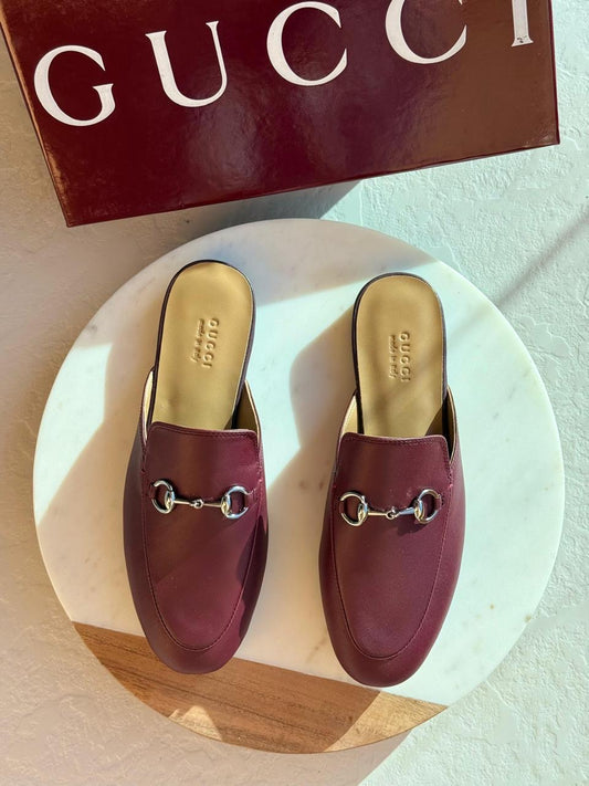 Gucci mules maroon