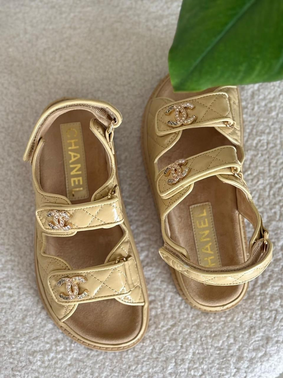 Chanel sandals. Glossy