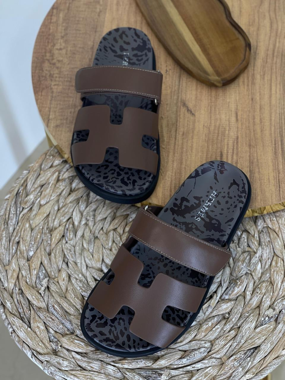 Hermes slippers chypre- leopard