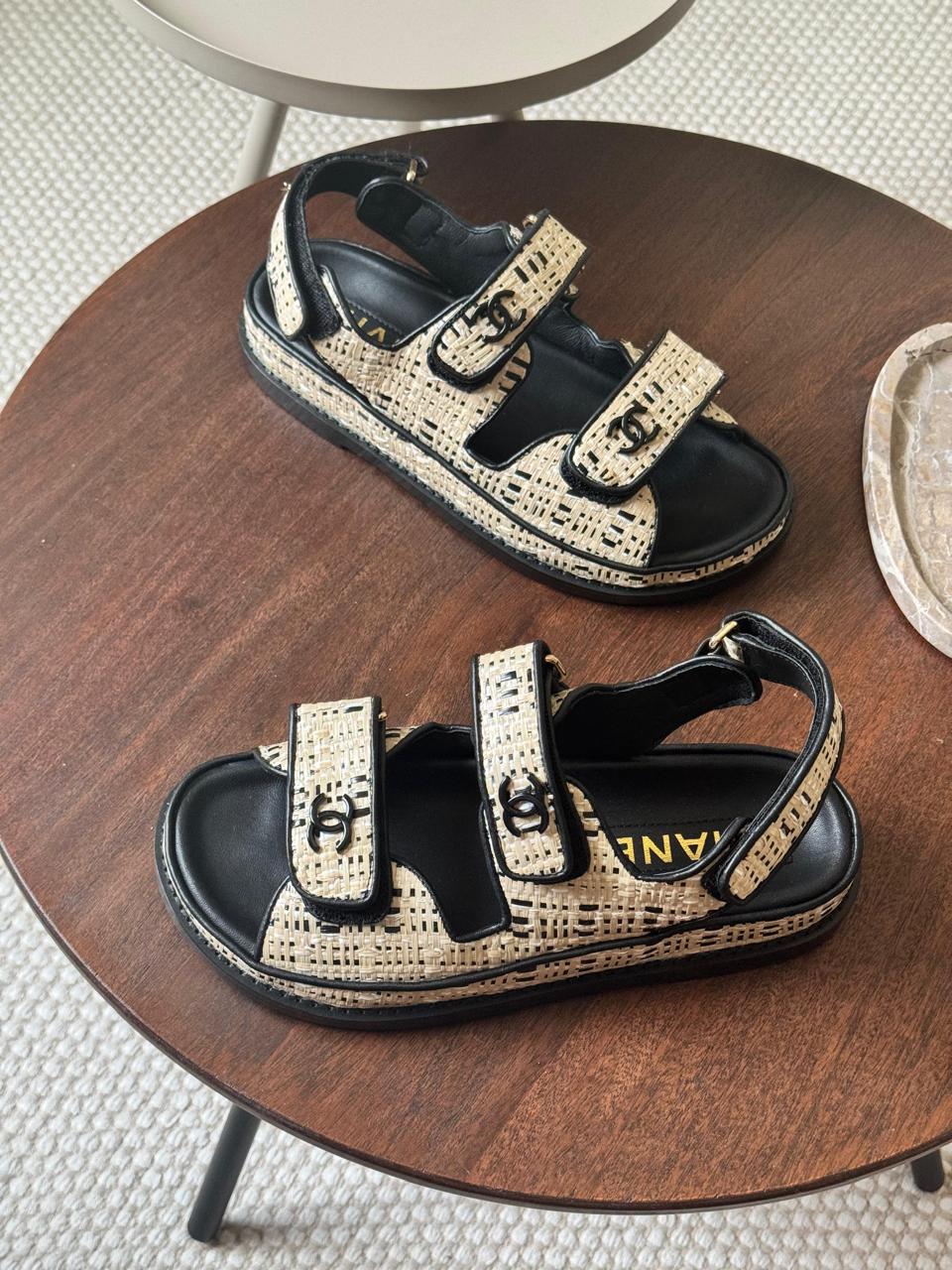 Chanel slippers & chanel sandals.