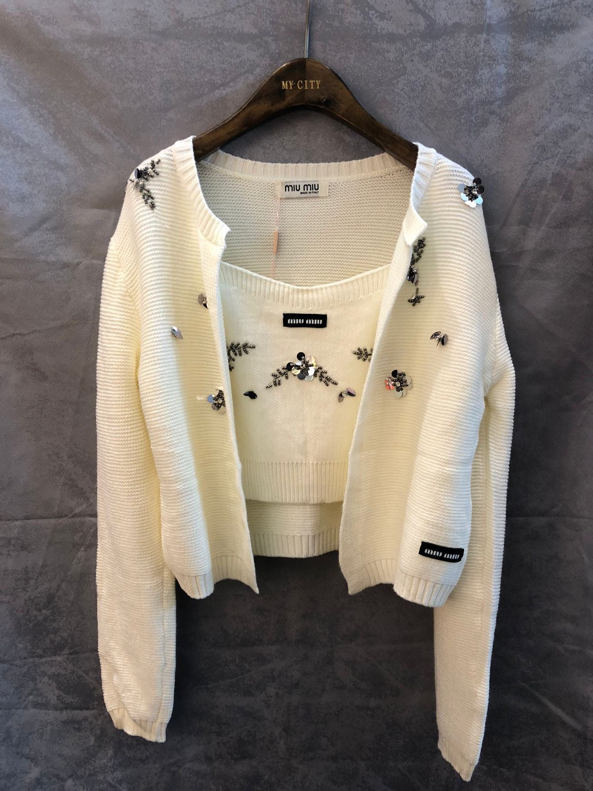 Miu miu cardigan and top