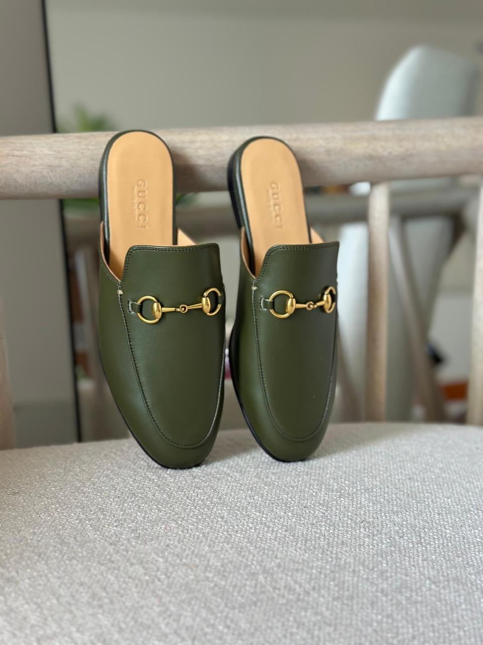 Gucci mules - olive green