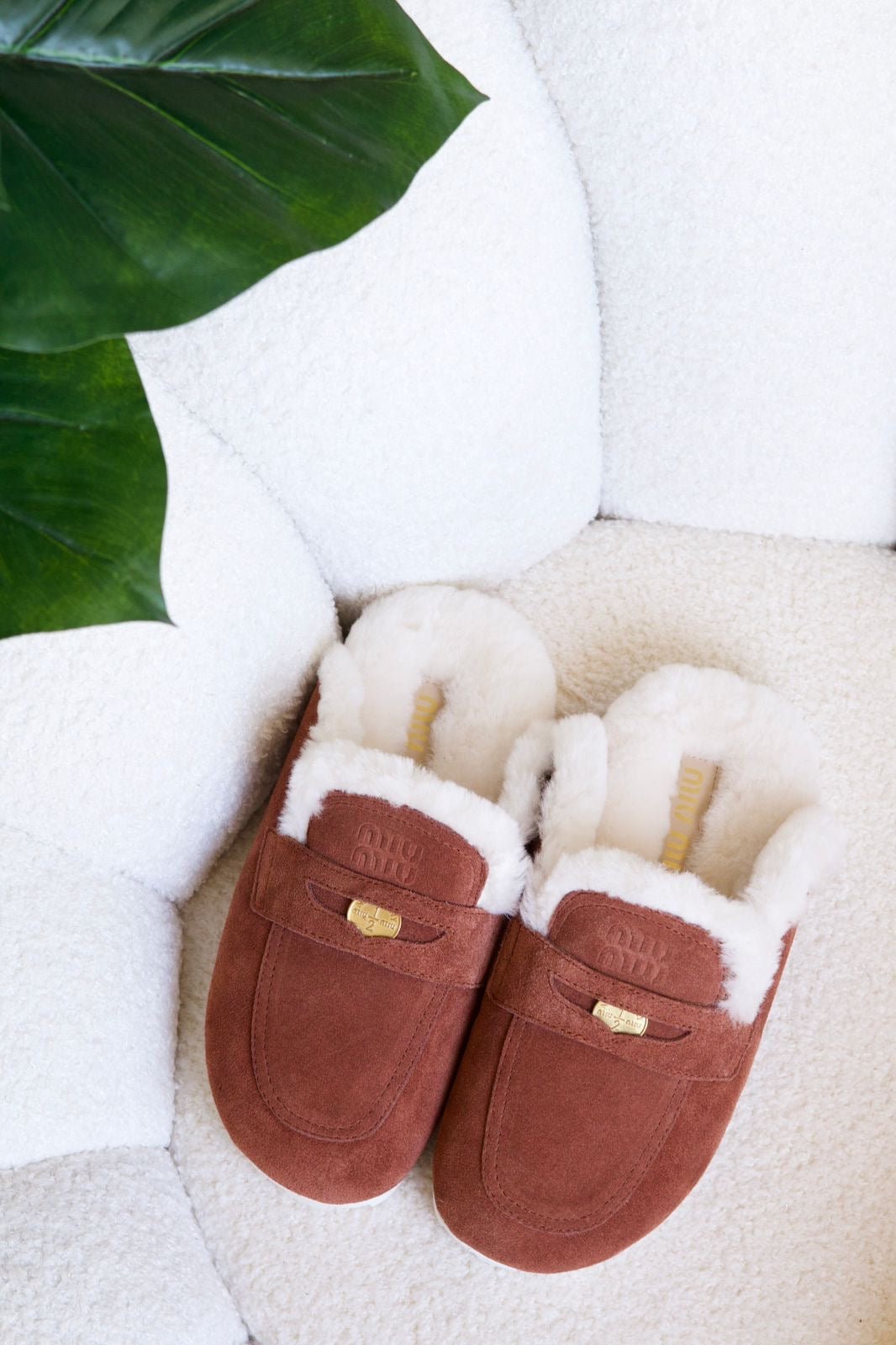 Miu miu mules with fur