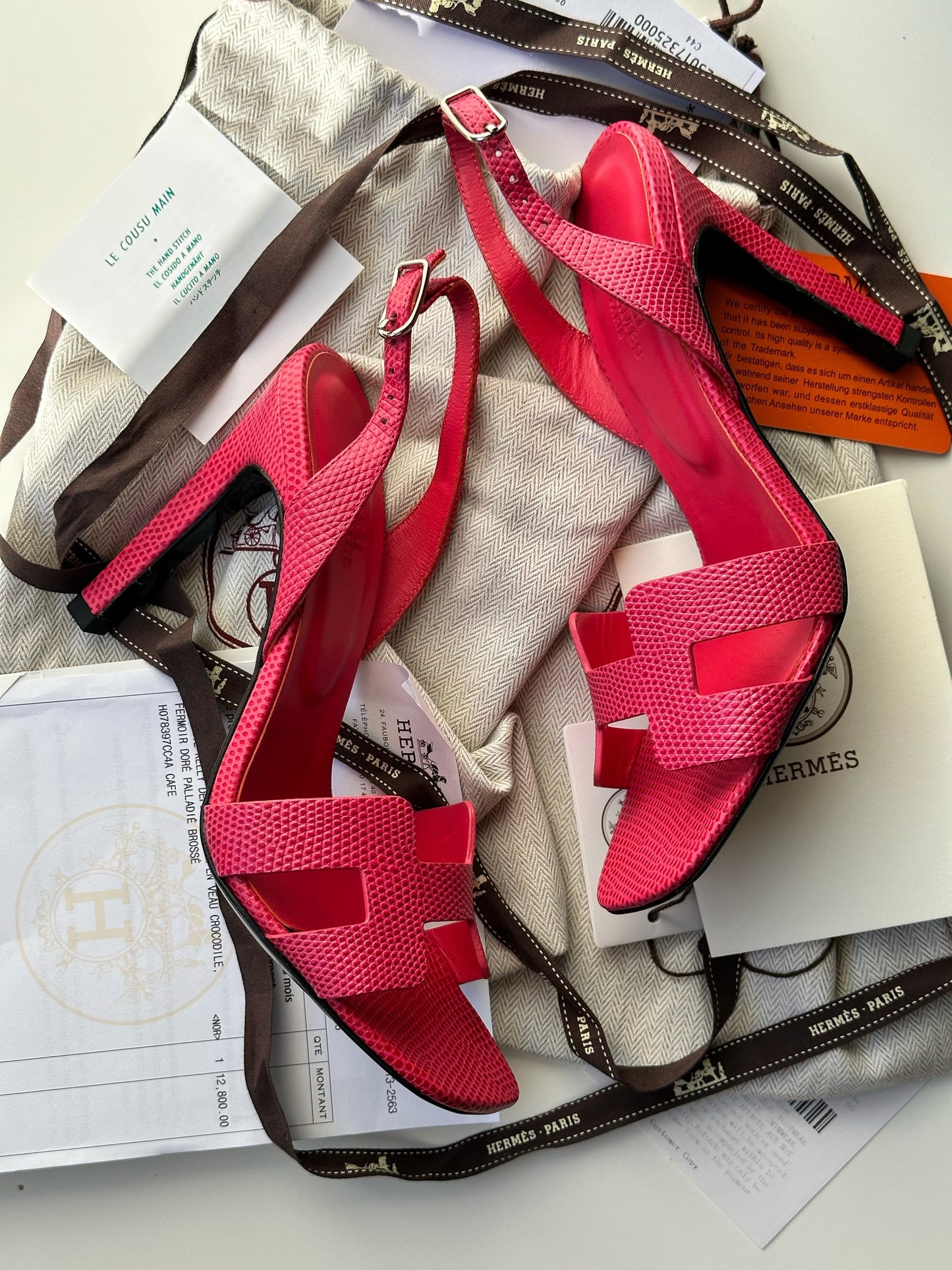 Hermes sandals heels - hot pink