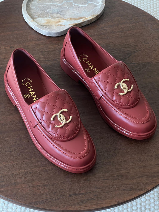 Chanel loafers - maroon