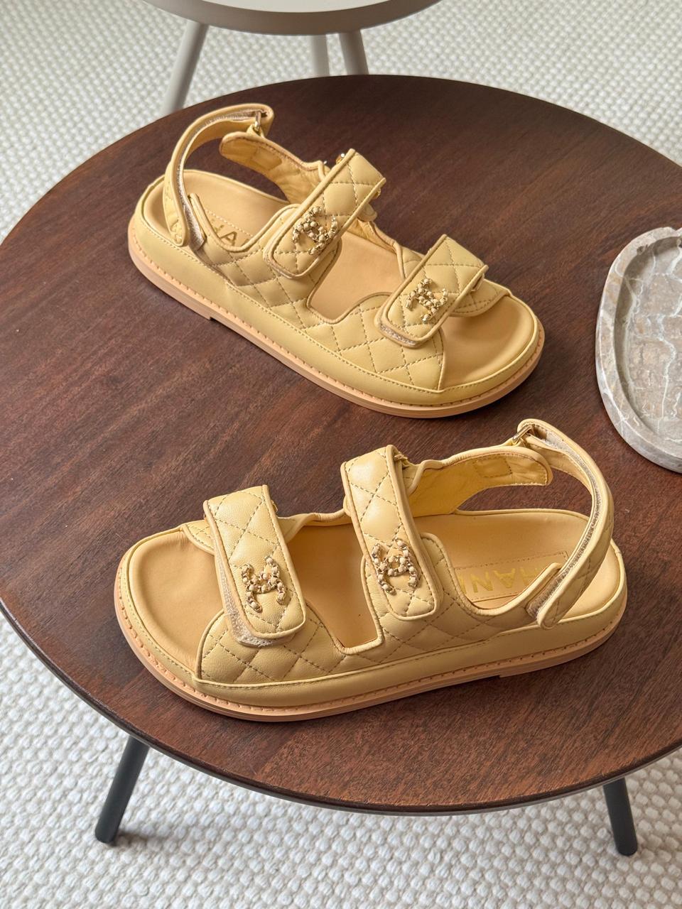 Chanel slippers & chanel sandals. - beige