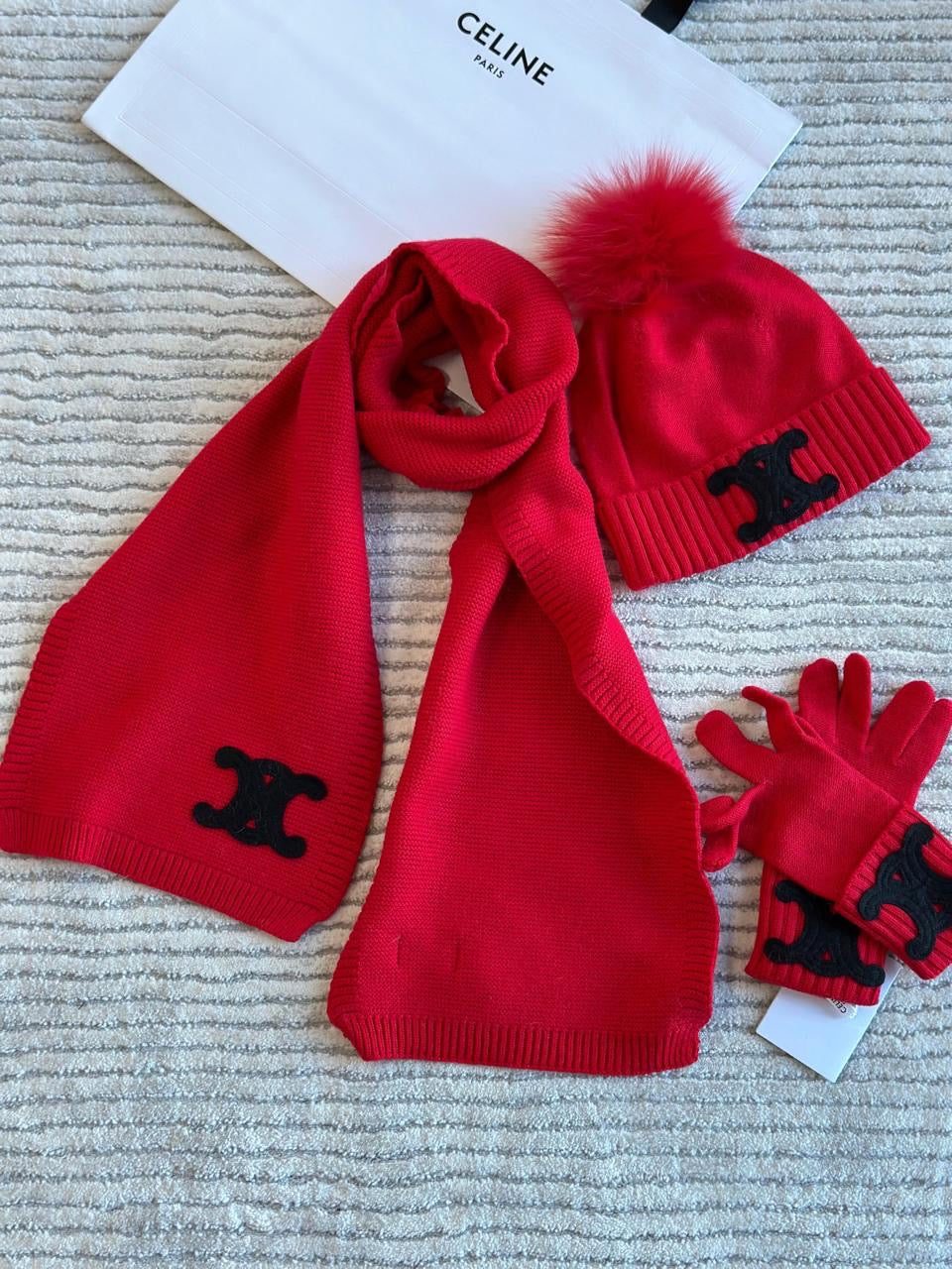 Celine scarf , hat & gloves