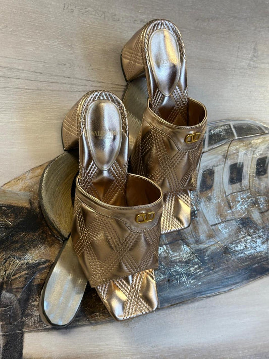 Valentino sandals heels gold