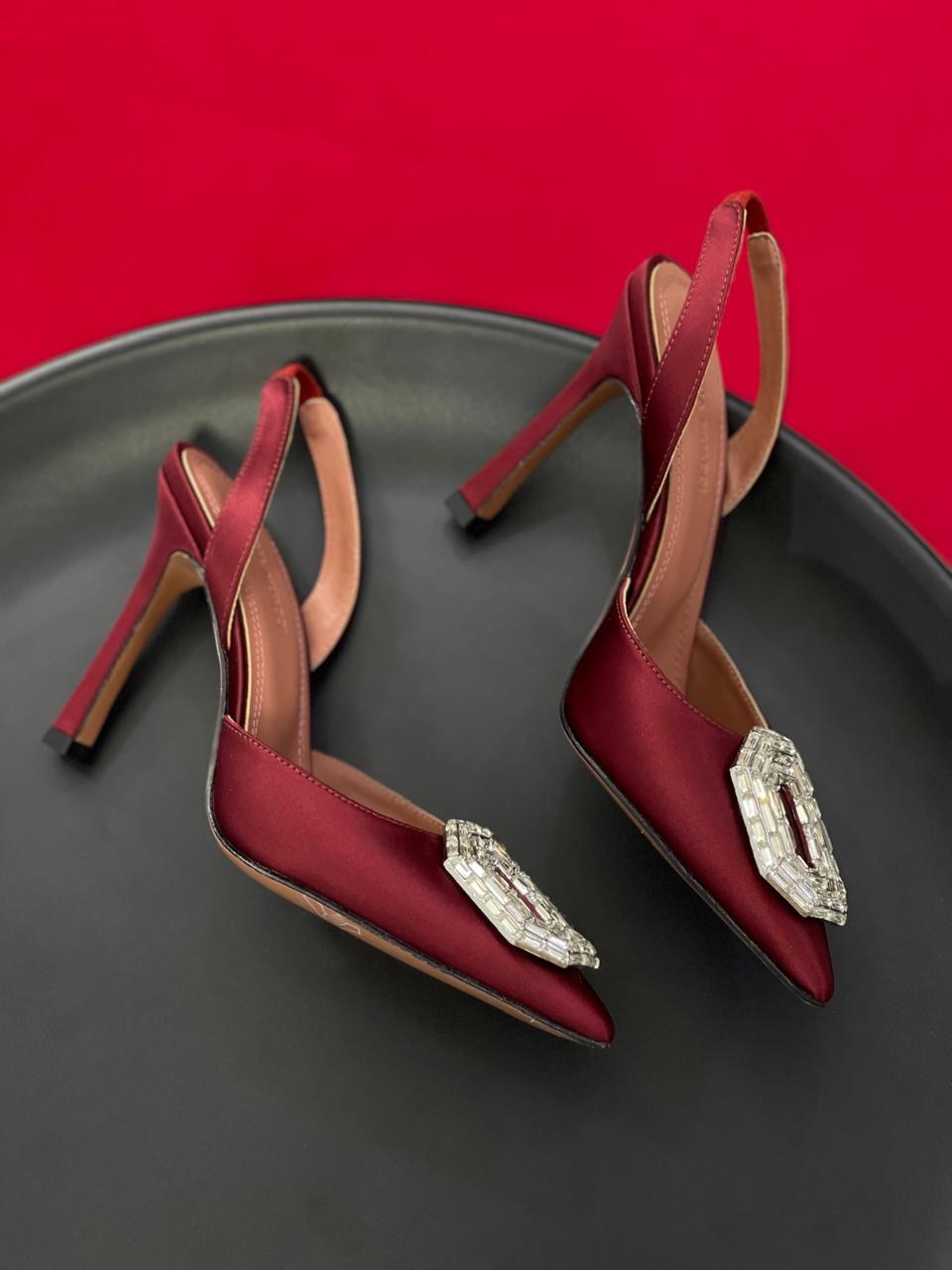 Amina muadi heels maroon