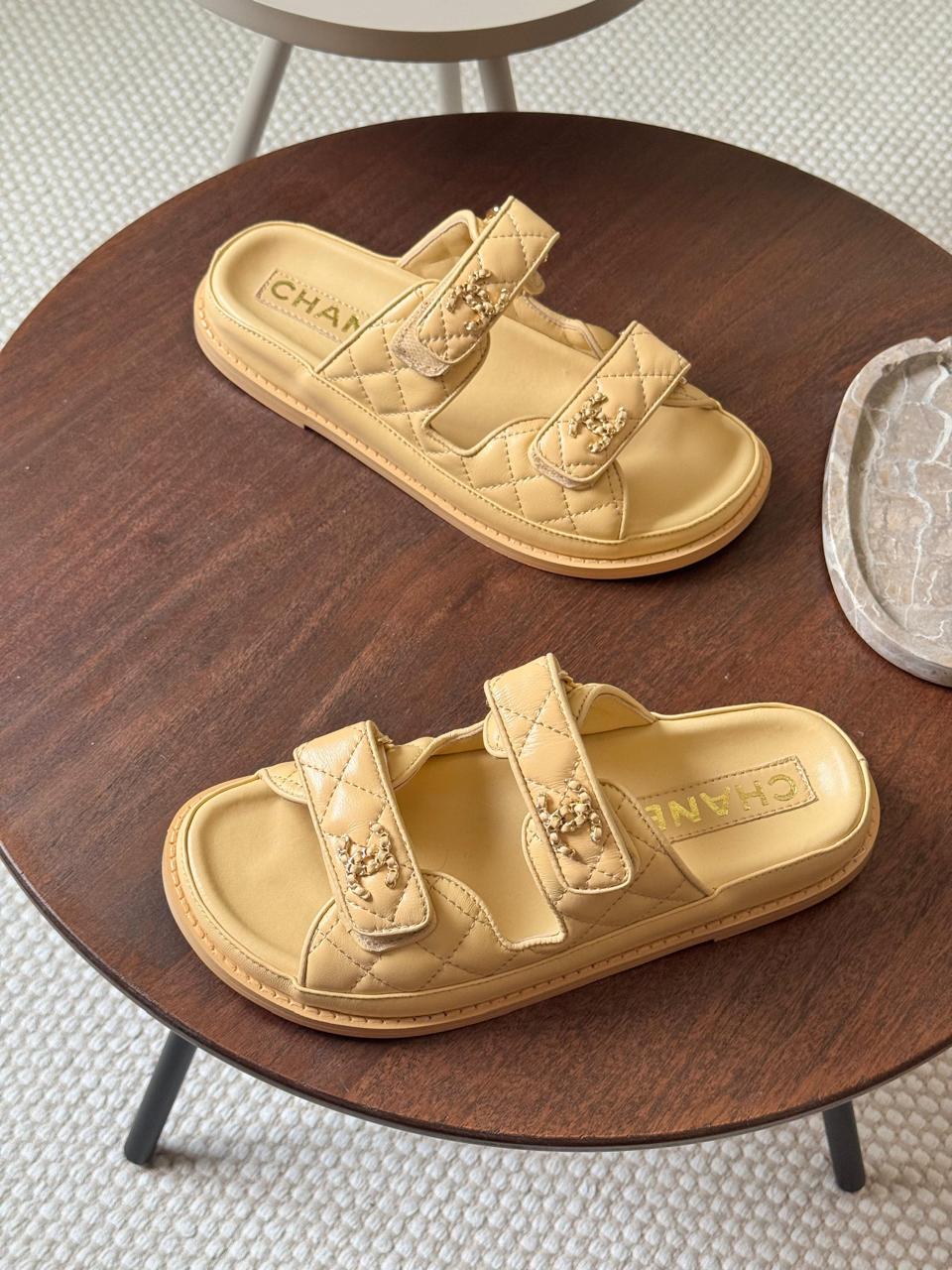 Chanel slippers & chanel sandals. - beige