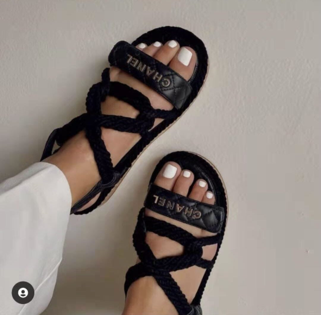 Chanel sandals. Black and white