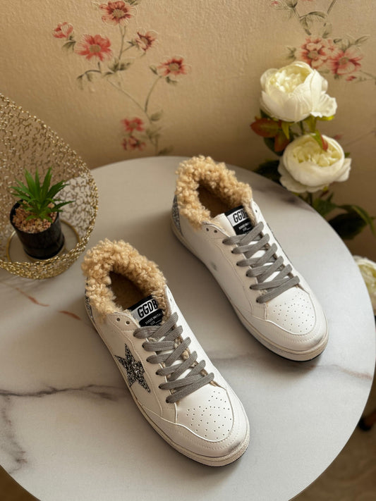Golden goose sneakers with fur