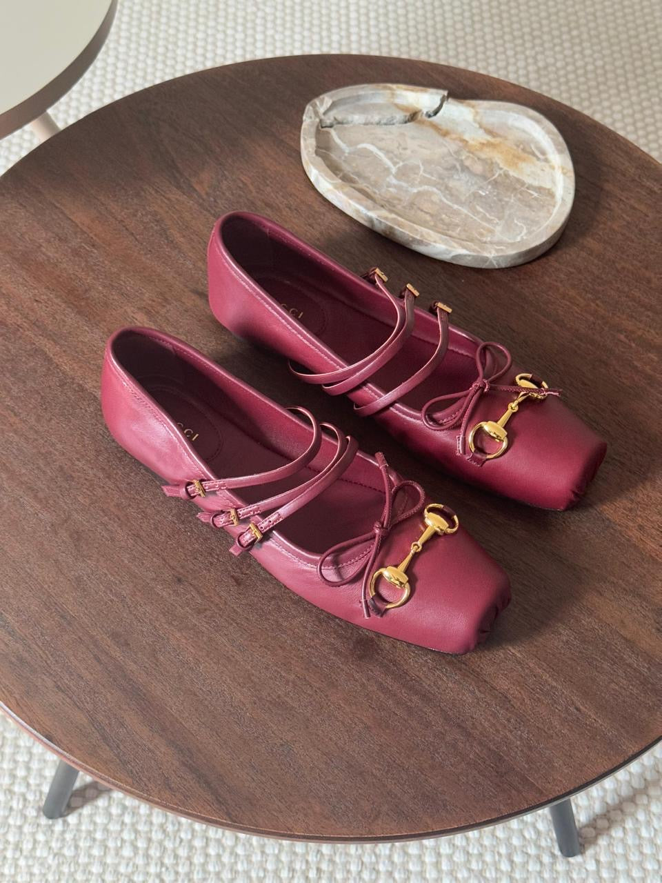 Gucci ballerina maroon