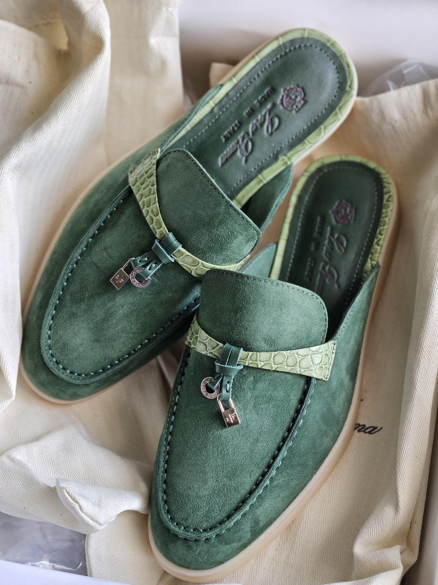 Loro piana mules - crocodile