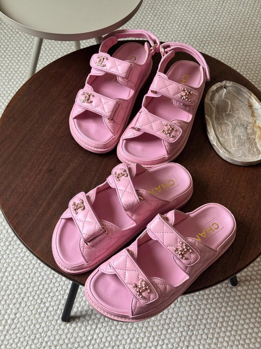 Chanel slippers & chanel sandals. - pink