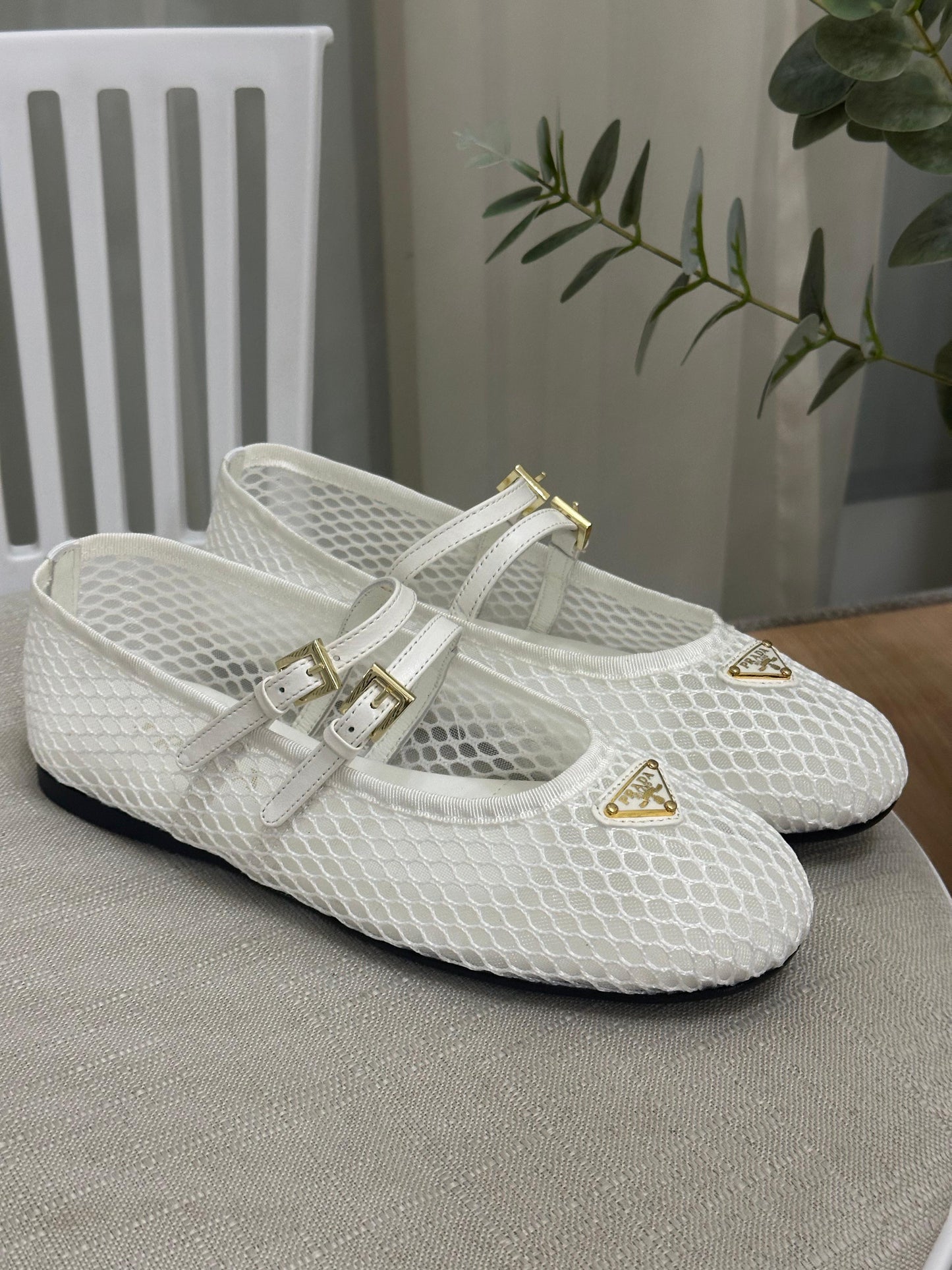 Prada ballerina white
