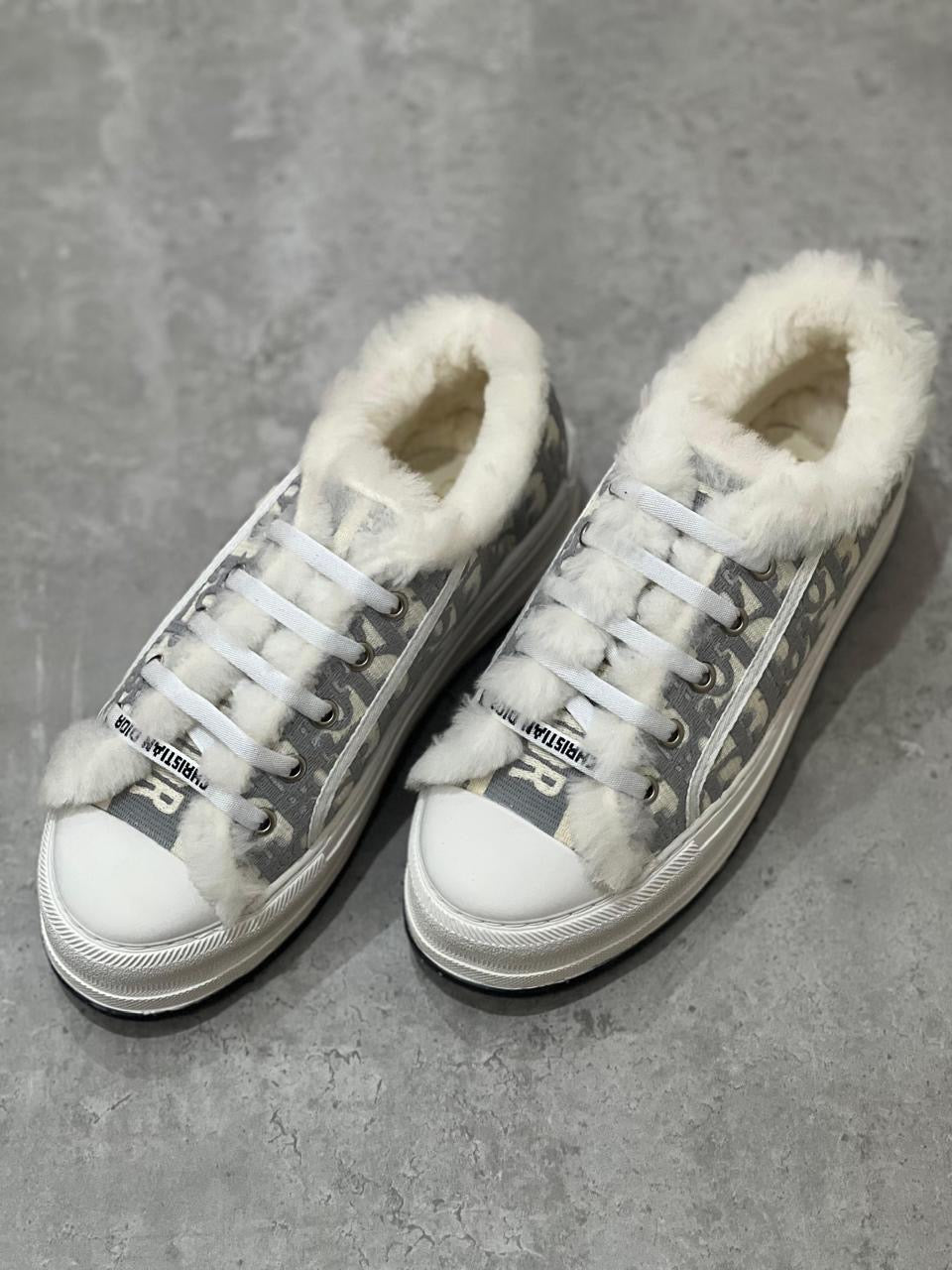 Dior sneakers with fur