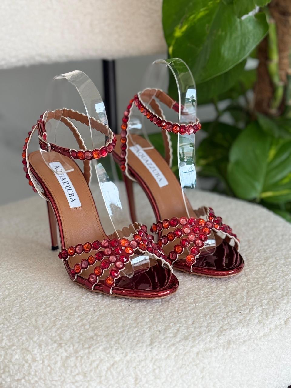 Aquazurra sandals heels - red