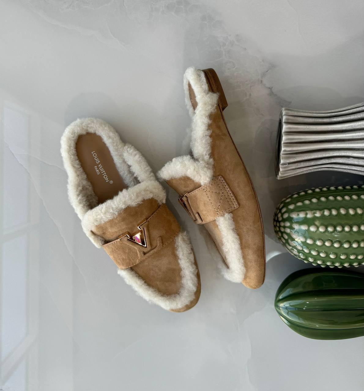 Lv mules with fur